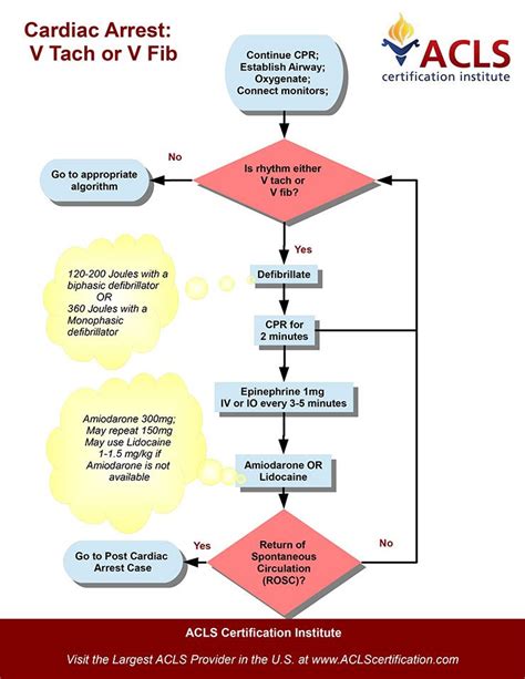 Cardiac Arrest V Tach or V Fib algorithm by the ACLS Certification ...