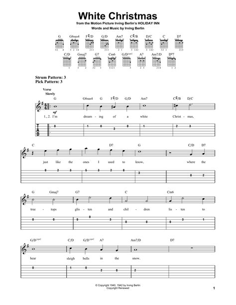 White Christmas Partitions | Irving Berlin | Tablature Guitare Facile