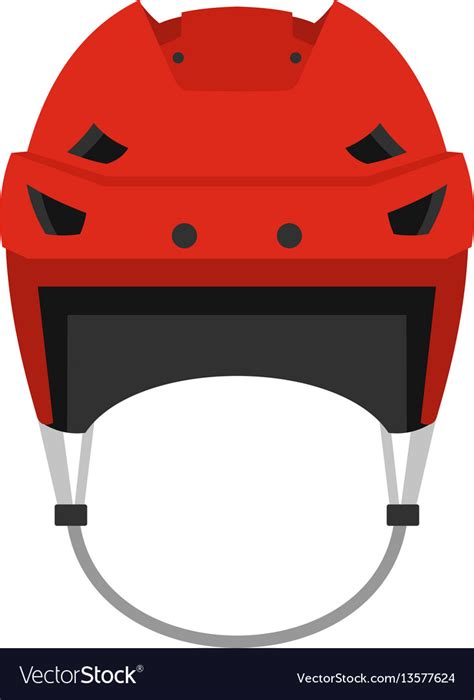 Hockey helmet icon flat style Royalty Free Vector Image