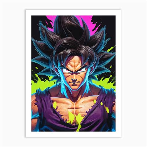 Goku Dragon Ball Z Neon Iridescent (6) Art Print by 1xMerch - Fy