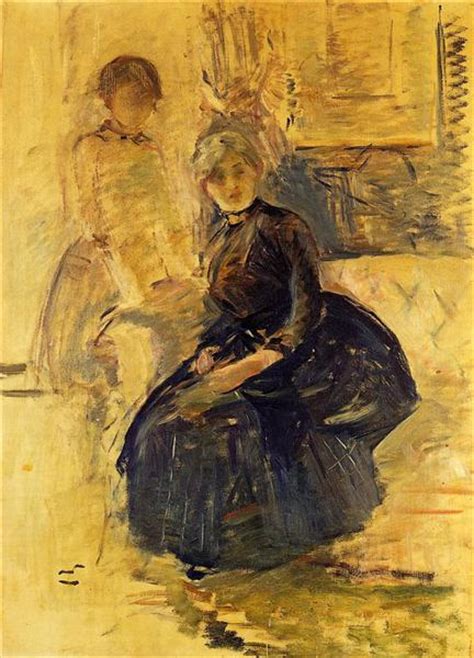 Self-Portrait with Julie (study), 1887 - Berthe Morisot - WikiArt.org