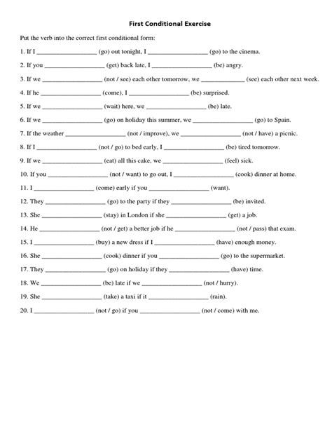 First Conditional Exercise | Style (Fiction) | Syntax