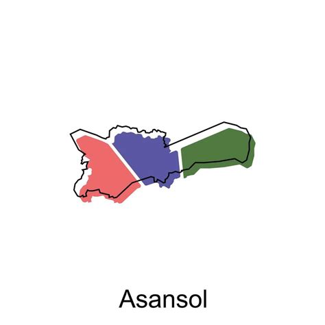 map of Asansol city.vector map of the India Country. Vector ...