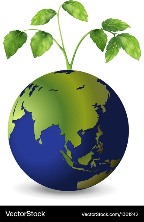 Planet earth growing plants Royalty Free Vector Image