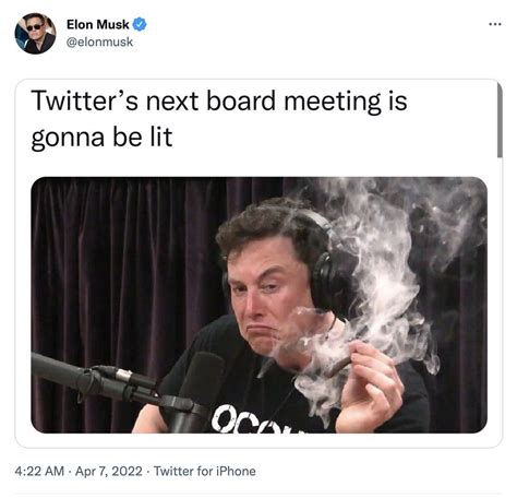 Elon Musk jokes about smoking weed ahead of Twitter board meetings