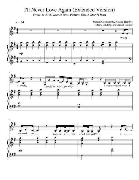 I'll Never Love Again (Extended Version) sheet music for Piano download free in PDF or MIDI