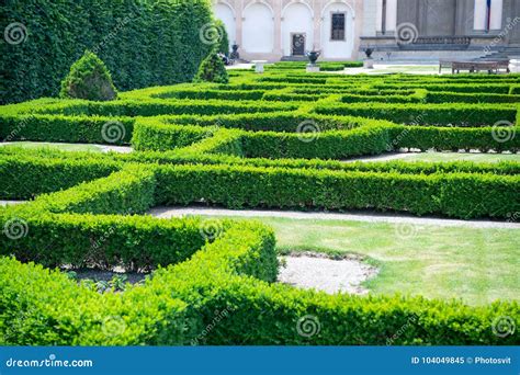 Maze of Green Plants in Garden of Prague, Czech Republic Stock Image ...