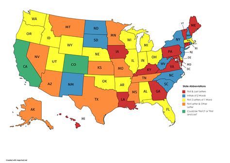 Us State Map With Abbreviations - Map