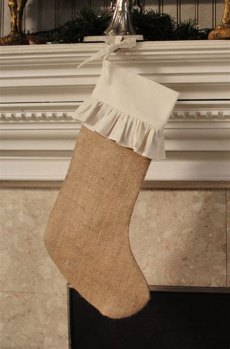 Natural Burlap Christmas Stockings - Etsy