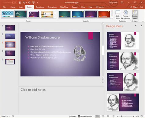 Microsoft Powerpoint Design Suggestions