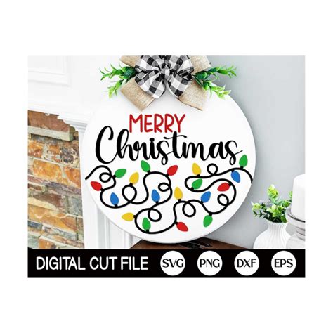 Christmas Light Welcome Sign SVG, Christmas Door Hanger SVG, - Inspire Uplift