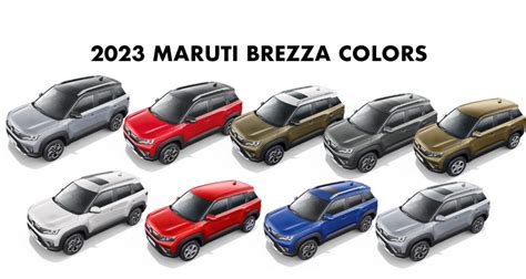 2023 Maruti Brezza Colors: Blue, Red, Silver, Khakhi, Grey, White - GaadiKey