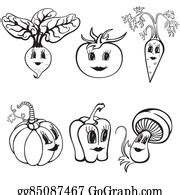 900+ Cartoon Vector Funny Vegetables Set Cartoon | Royalty Free - GoGraph