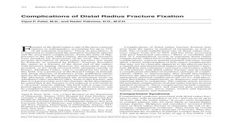 Complications of Distal Radius Fracture Fixation open reduction and ...