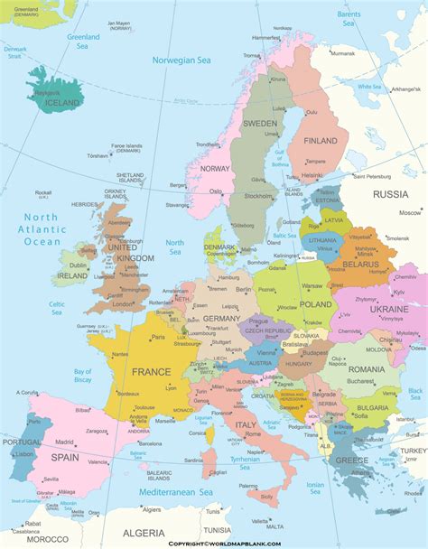 Europe Map with Countries – Europe Map Political [PDF]