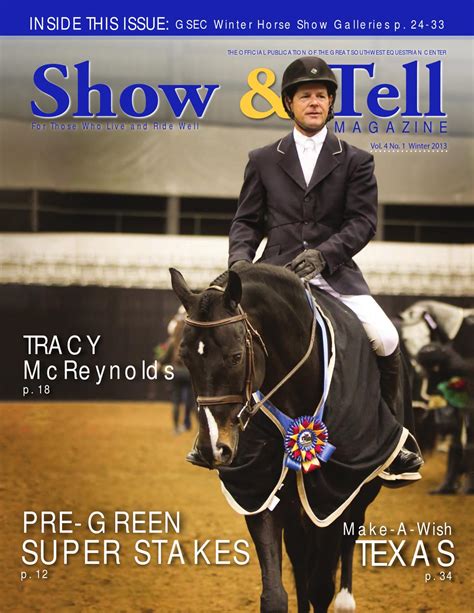 ShowandTellMagazineVol4Issue1Web by Great Southwest Equestrian Center ...