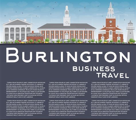 Burlington Vermont Skyline with Color Buildings and Copy Space. 7804439 Vector Art at Vecteezy