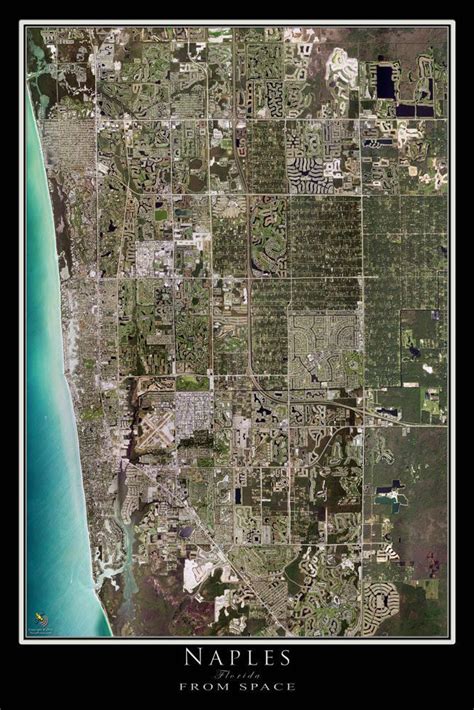 The Naples Florida Satellite Poster Map in 2021 | Naples florida, Map ...