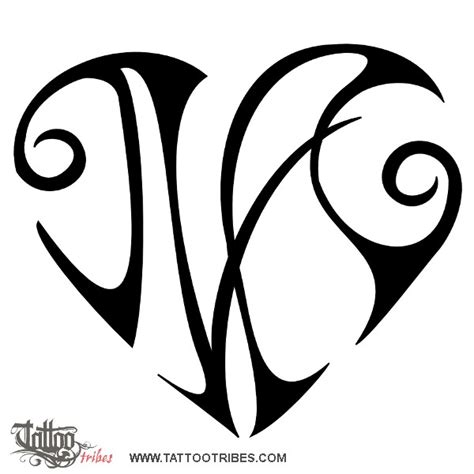 N+A heart (Union, love) heart love original tribal tattoo design