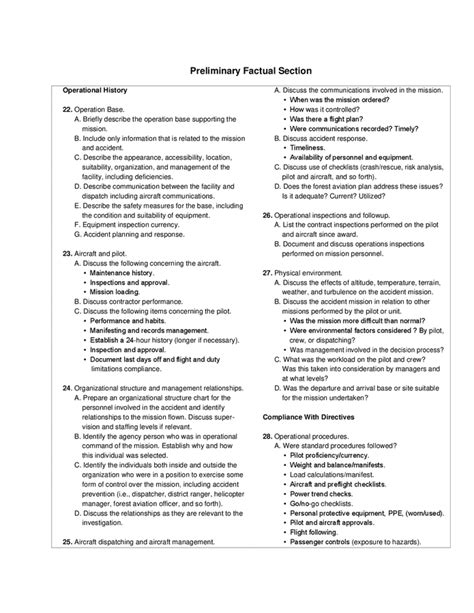 Aviation accident investigation template in Word and Pdf formats - page ...