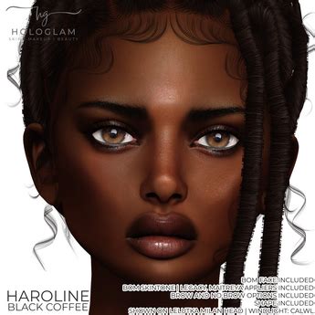 Second Life Marketplace - HOLOGLAM - Haroline Skin - Black Coffee - Includes BOM Face, BOM ...