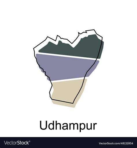 Udhampur map map of the india country borders Vector Image