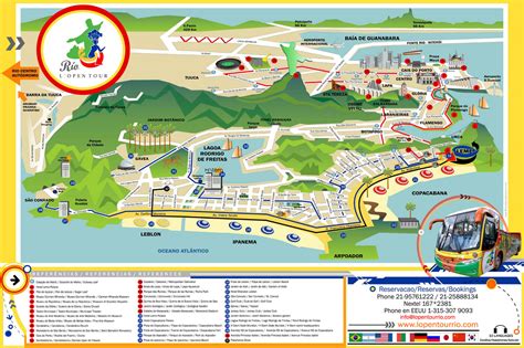 Map of Rio de Janeiro tourist attractions, sightseeing & tourist tour