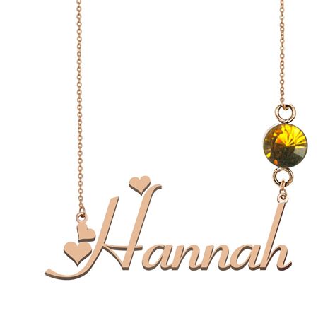 Jewelry Name Necklace Name Gold Plated Necklace Hannah Name | Etsy