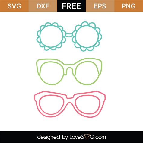 Free Sunglasses Outline SVG Cut File - Lovesvg.com