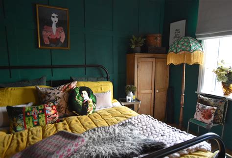 Dark and Moody green and yellow bedroom | Yellow bedroom decor, Bedroom ...