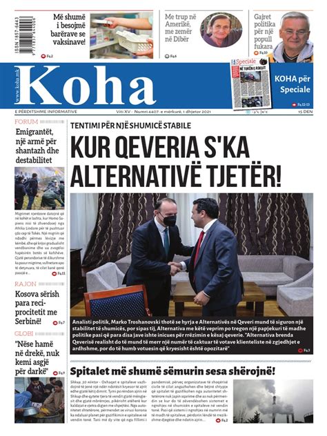 Gazeta Koha WWW - Koha.mk 01-12-2021 | PDF