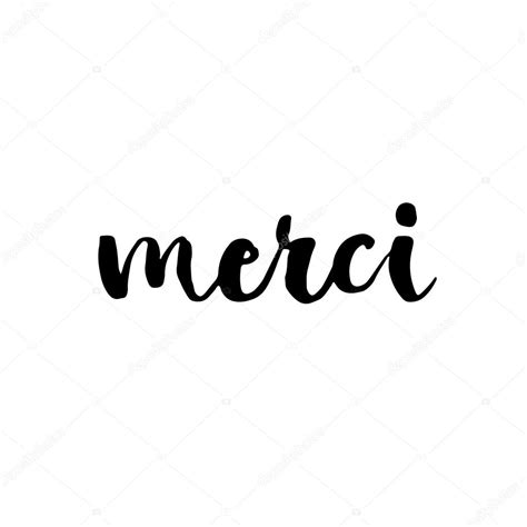 Thank you in french language. Merci lettering. — Stock Vector © Ksu ...