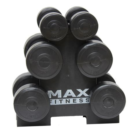 MAX FITNESS 12KG DUMBBELL WEIGHTS SET & STAND/RACK HOME GYM/EXERCISE/WORKOUT | eBay