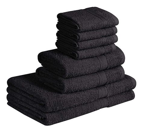 Beauty Threadz 100% Cotton 8-Piece Towel Set - Black - 2 Bath Towels, 2 ...