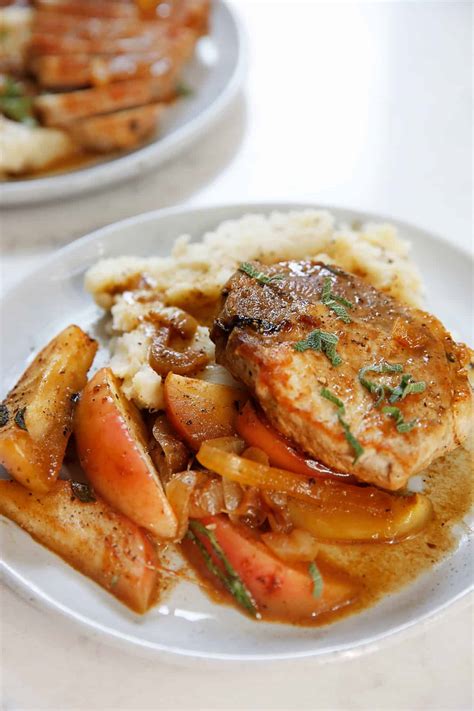 Skillet Pork Chops with Apples and Onions - Lexi's Clean Kitchen