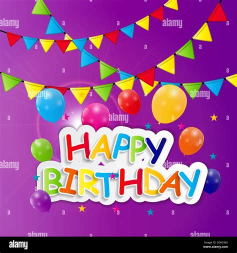 Happy Birthday Card Illustration Stock Photo - Alamy