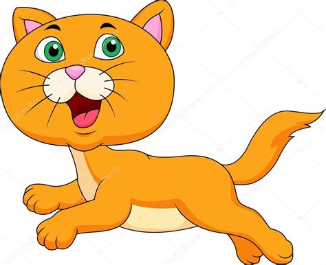 Cute cat cartoon running — Stock Vector © tigatelu #23054134