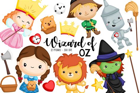 Wizard of Oz Kids Story Clipart Graphic by Inkley Studio · Creative Fabrica