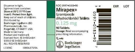 Mirapex - FDA prescribing information, side effects and uses