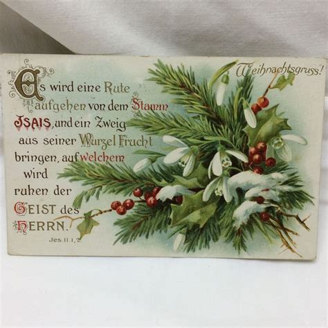 Vintage Postcard German Christmas Greeting Bible Verse 1911 #Christmas | German christmas ...