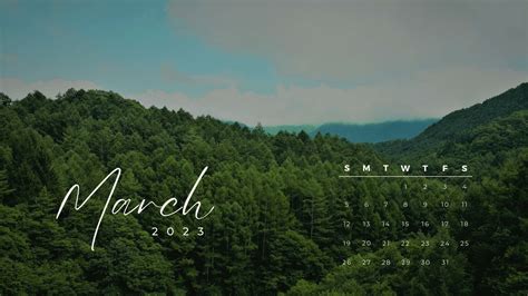 March 2023 Calendar Wallpaper - TubeWP