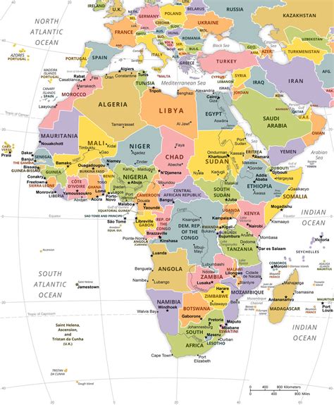 Map of Political map of Africa ǀ Maps of all cities and countries for your wall | Europosters