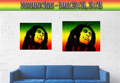 Bob Marley Poster Vintage Photo Portrait Rasta Colors Bob | Etsy