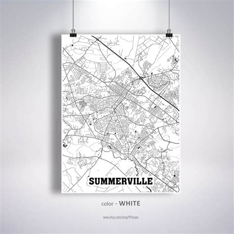 Summerville Map Print Summerville City Map South Carolina SC | Etsy