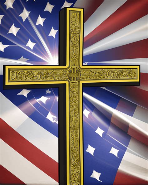 Christian Cross American Flag Graphic · Creative Fabrica