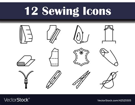 Sewing icon set Royalty Free Vector Image - VectorStock