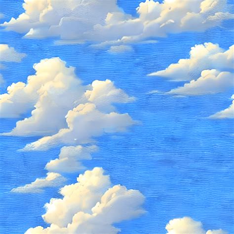 Beautiful Blue Sky with Tender Clouds Pattern · Creative Fabrica