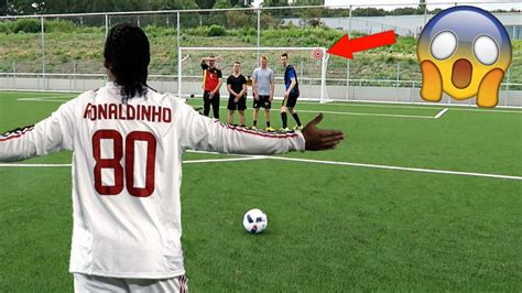 RONALDINHO FREE KICK CHALLENGE WITH FORFEIT!!! - YouTube