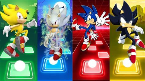 sonic the hedgehog and other animated characters are shown in four ...