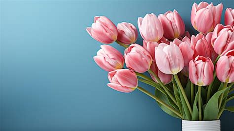 Premium AI Image | Beautiful tulip bouquet on a colorful background